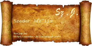 Szeder Júlia névjegykártya