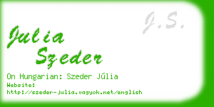 julia szeder business card